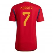 Camisetas De Futbol Selección España Copa Mundial 2022 Alvaro Morata 7 Primera Equipación